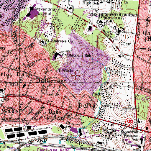 Topographic Map of Fort Worth (historical), VA