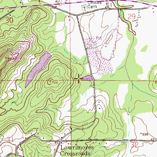Topographic Map of McCullars Spring, AL