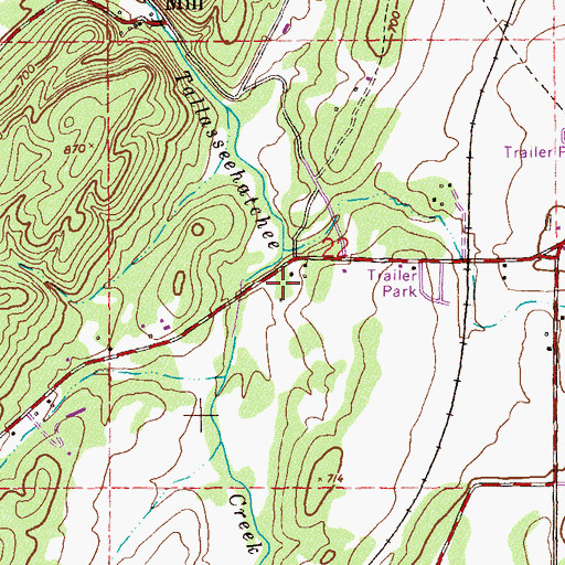 Topographic Map of Tolbert Springs, AL