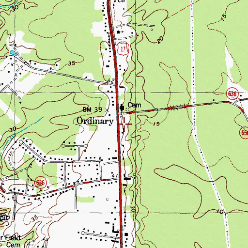 Topographic Map of Ordinary, VA