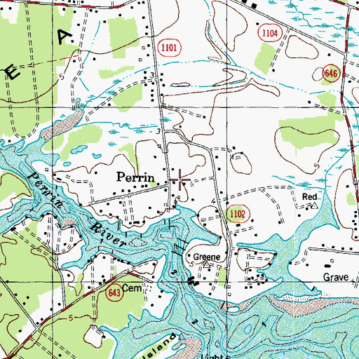 Topographic Map of Perrin, VA