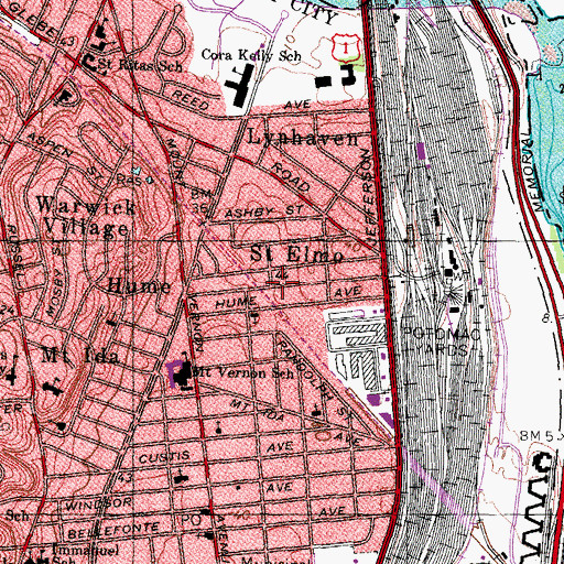 Topographic Map of Saint Elmo, VA