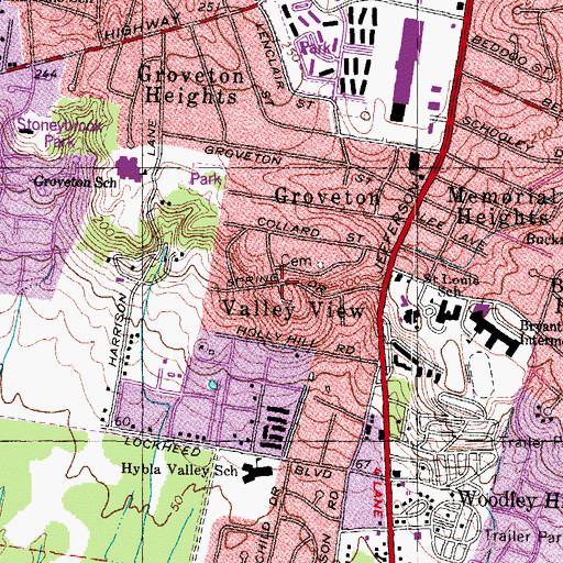 Topographic Map of Valley View, VA