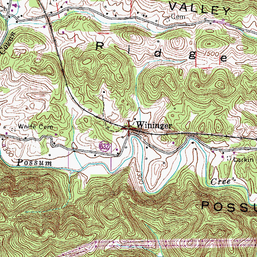 Topographic Map of Wininger, VA