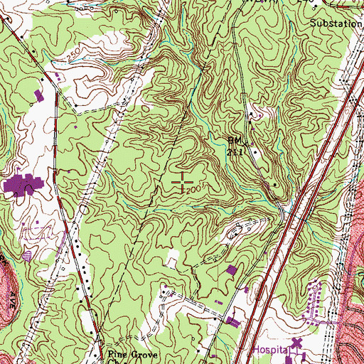 Topographic Map of Potomac Mills, VA