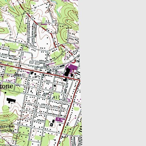 Topographic Map of Crenshaw United Methodist Church, VA