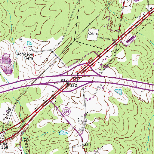 Topographic Map of Interchange 28, VA