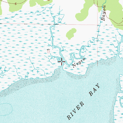 Topographic Map of Negro Bay, AL