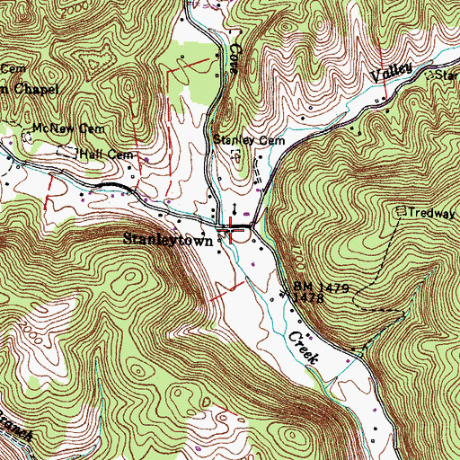 Topographic Map of Stanleytown, VA