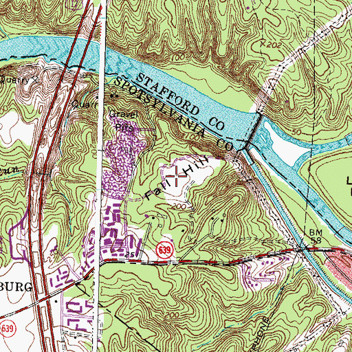 Topographic Map of Fall Hill, VA