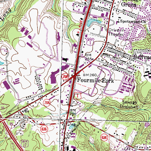 Topographic Map of Fourmile Fork, VA