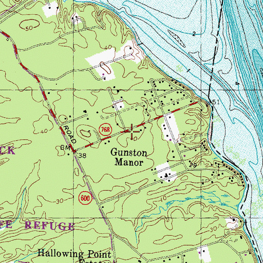 Topographic Map of Gunston Manor, VA