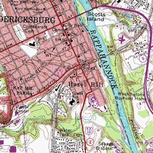 Topographic Map of Hazel Hill, VA