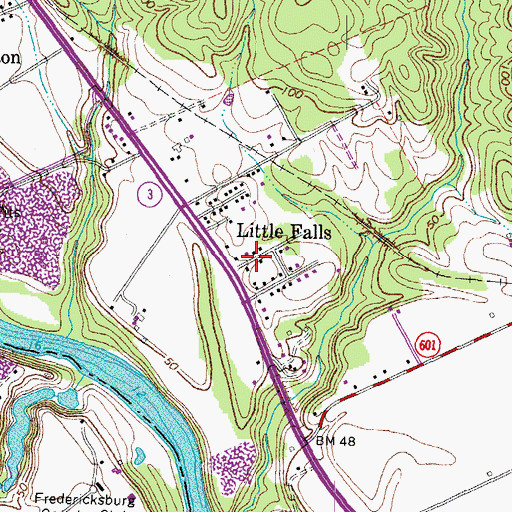 Topographic Map of Little Falls, VA
