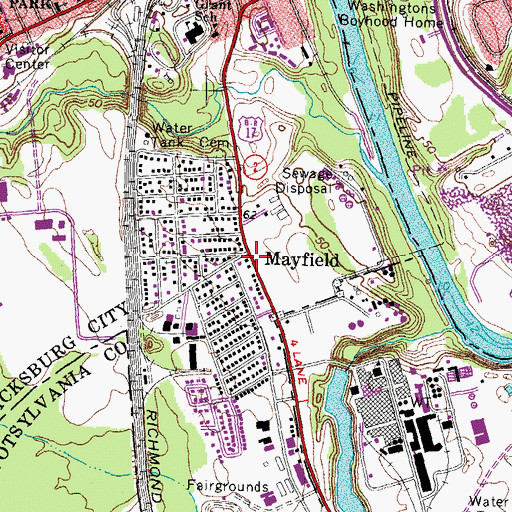 Topographic Map of Mayfield, VA