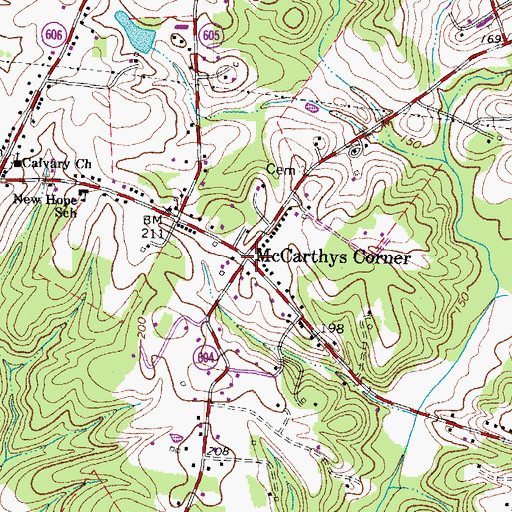 Topographic Map of McCarthys Corner, VA
