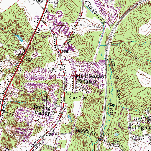 Topographic Map of Mount Pleasant Estates, VA