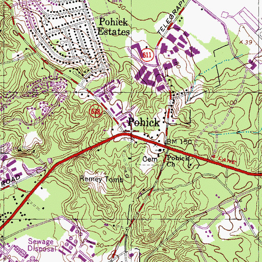 Topographic Map of Pohick, VA