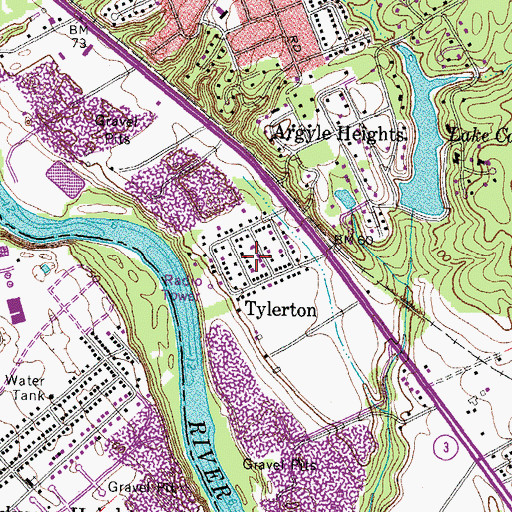 Topographic Map of Tylerton, VA