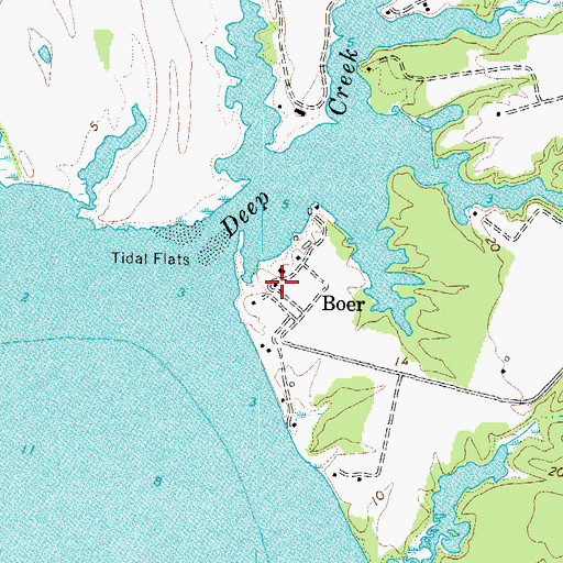Topographic Map of Boer, VA