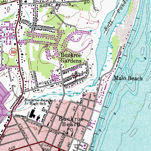 Topographic Map of Buckroe Gardens, VA
