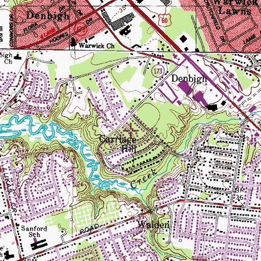 Topographic Map of Carriage Hill, VA