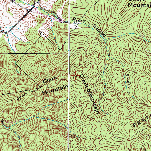 Topographic Map of Clark Mountain, VA