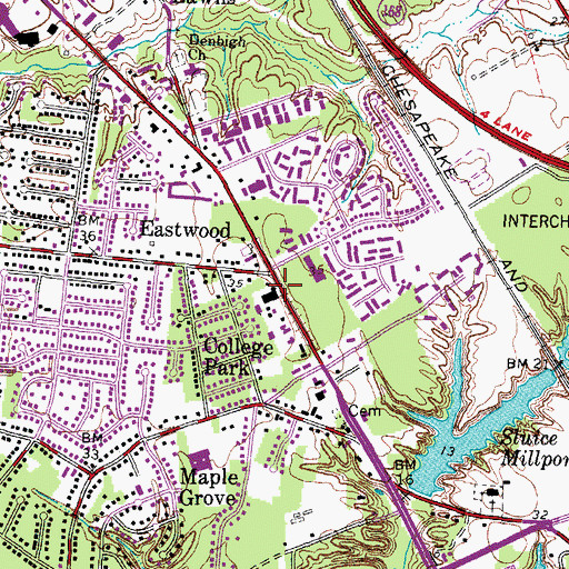 Topographic Map of Eastwood, VA