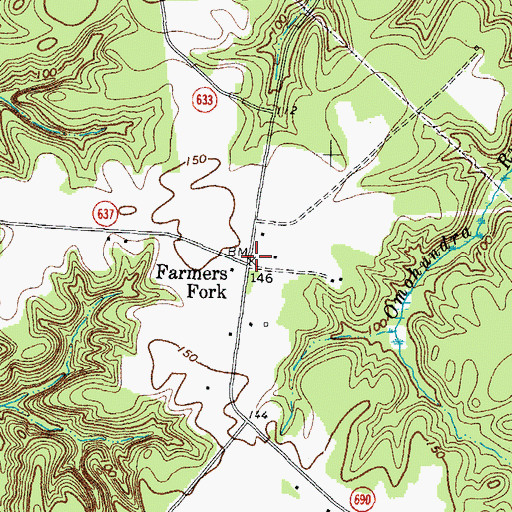Topographic Map of Farmers Fork, VA