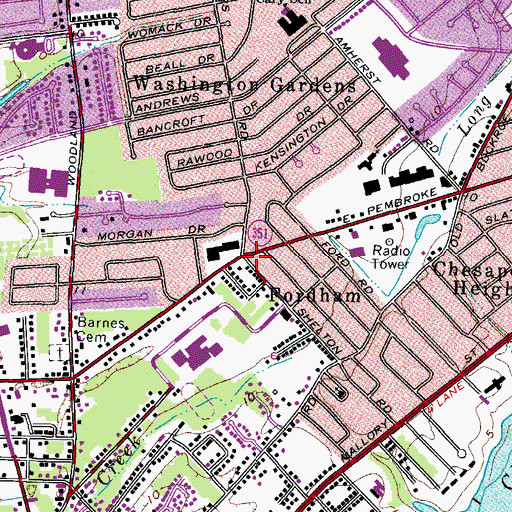 Topographic Map of Fordham, VA