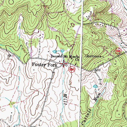 Topographic Map of Foster Fork, VA