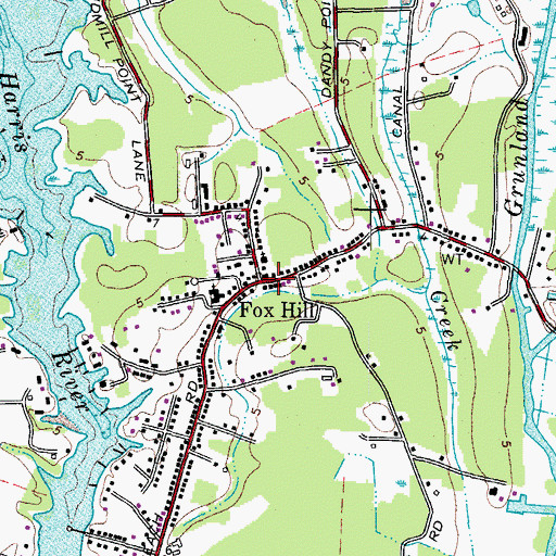 Topographic Map of Fox Hill, VA