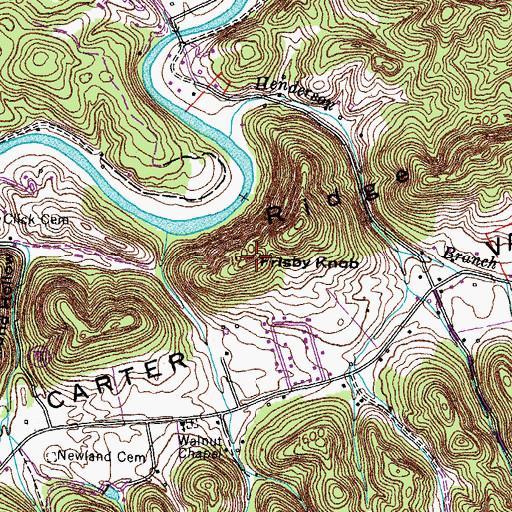 Topographic Map of Frisby Knob, VA