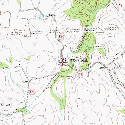 Topographic Map of Georges Mill, VA
