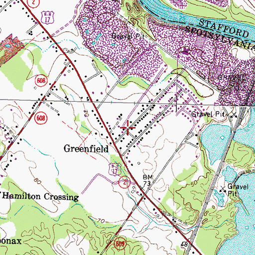 Topographic Map of Greenfield, VA