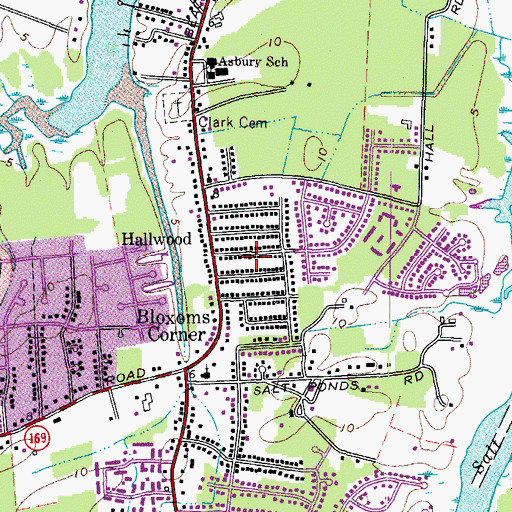 Topographic Map of Hallwood, VA