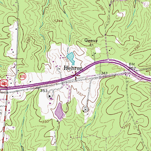 Topographic Map of Hebron, VA
