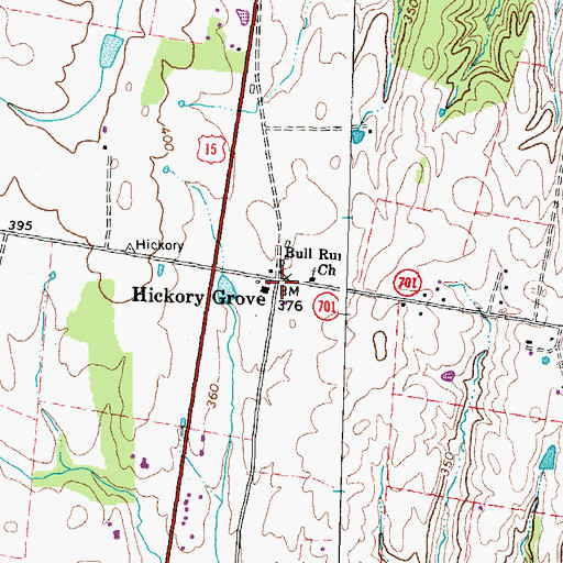 Topographic Map of Hickory Grove, VA