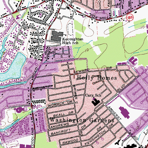 Topographic Map of Holly Homes, VA