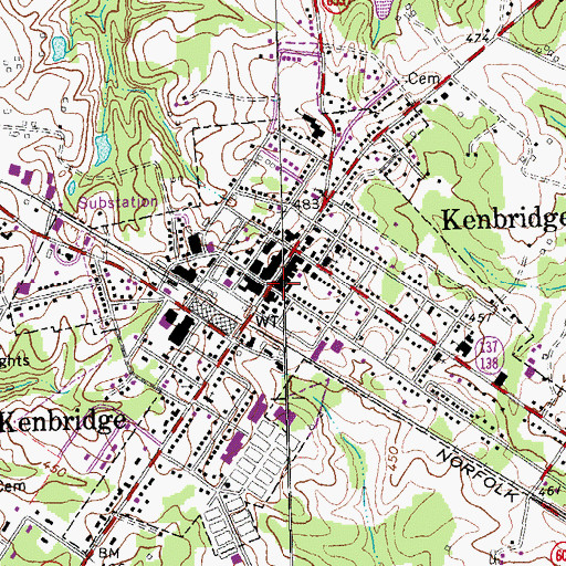 Topographic Map of Kenbridge, VA