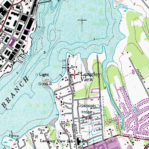 Topographic Map of Langley View, VA