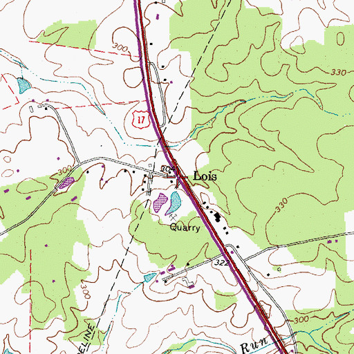 Topographic Map of Lois, VA