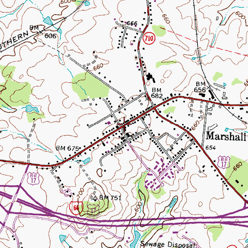 Topographic Map of Marshall, VA