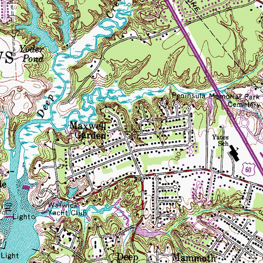 Topographic Map of Maxwell Garden, VA