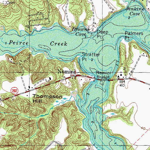 Topographic Map of Nomini, VA