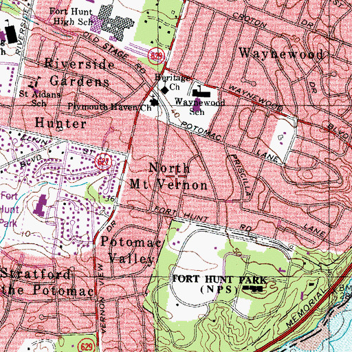 Topographic Map of North Mount Vernon, VA