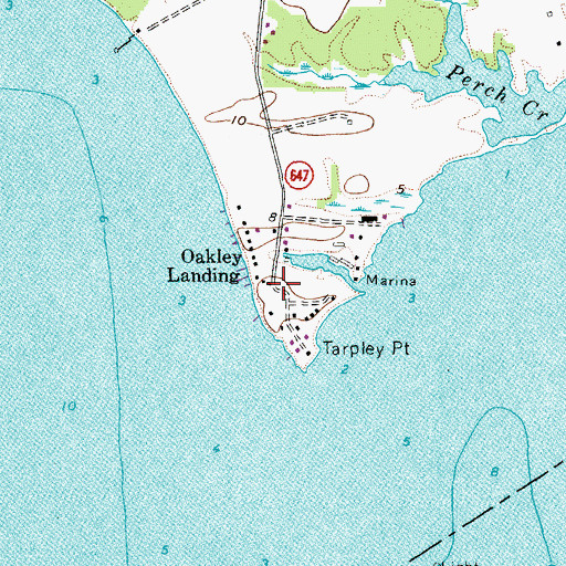 Topographic Map of Oakley Landing, VA
