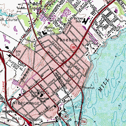 Topographic Map of Phoebus, VA