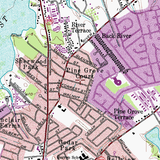 Topographic Map of Pine Grove Court, VA
