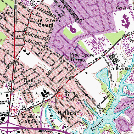 Topographic Map of Pine Grove Terrace, VA